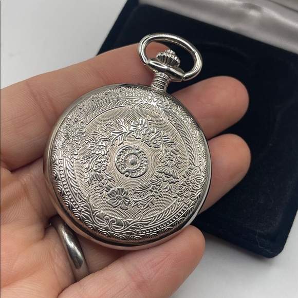 Charles Hubert Chrome-Finish White Dial with Three Hands Pocket Watch - Picture 5 of 8